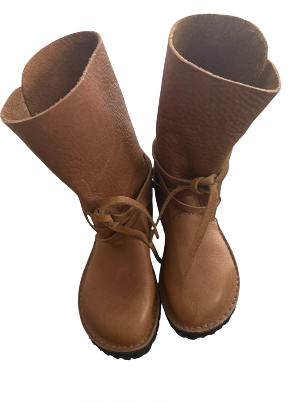 Handmade soft  Leather Lace-Up Boots in Brown. Barely worn. EU37
